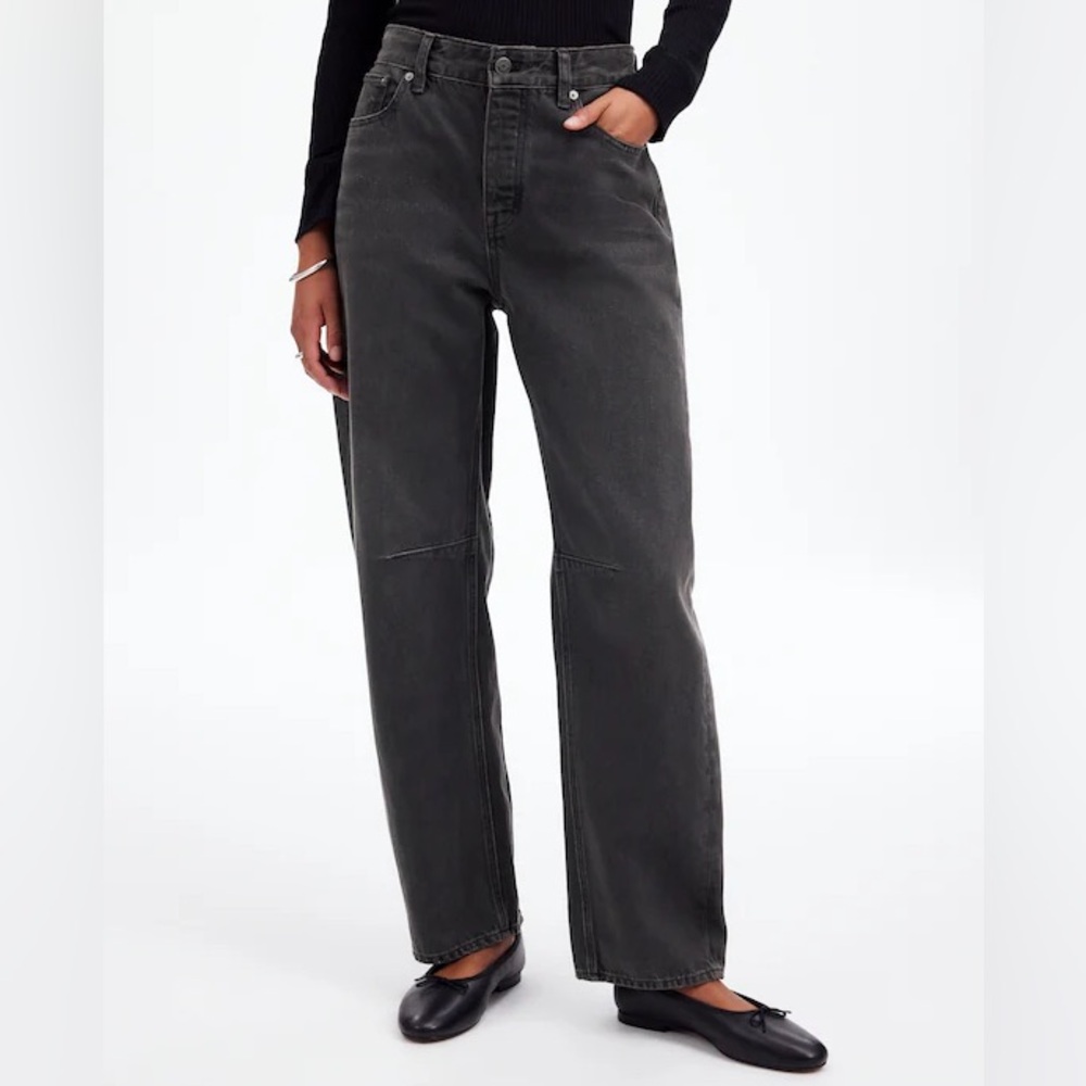 NEW Madewell Darted Barrel-Leg Jean Olenda Wash Black NEW WITH TAGS